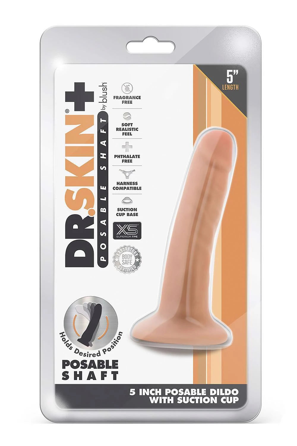 Consolador DR Posable Vanilla 14 cm – con ventosa | Blush
