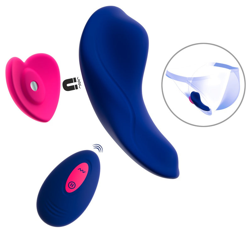 Vibratore speciale Heart 9 funzioni – con telecomando, blu | Sweet Smile