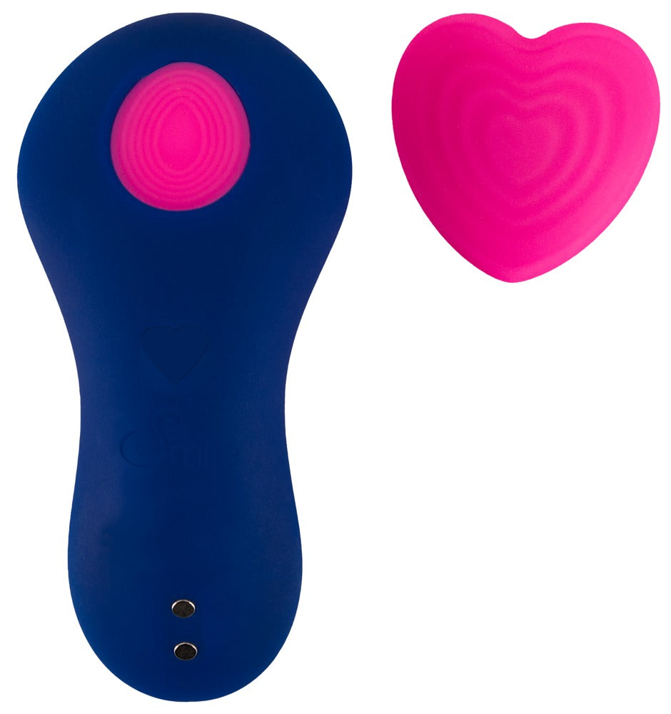 Special vibrator Heart 9 functions – remote control, blue | Sweet Smile