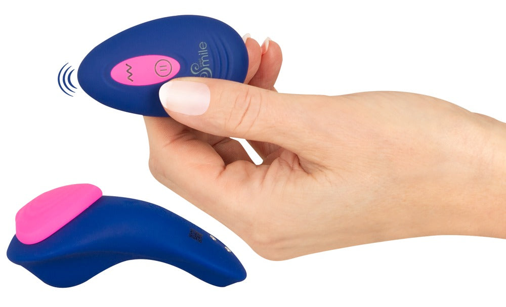 Special vibrator Heart 9 functions – remote control, blue | Sweet Smile
