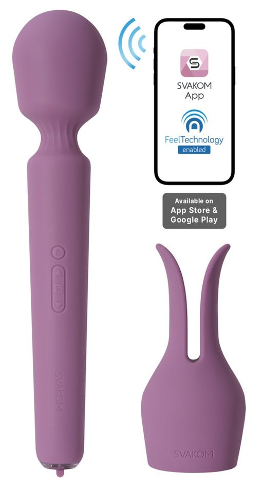 Wand masszírozó Emma Neo 2 5 funkció – app-vezérelt, lila | SVAKOM