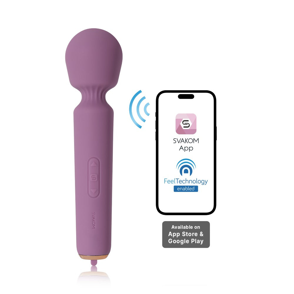 Wand massager Emma Neo 5 functions – app-controlled, purple | SVAKOM