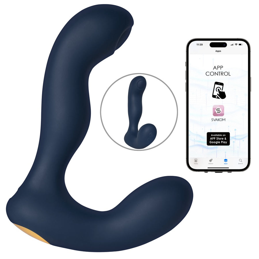 Vibrador anal Iker Neo 5 funções – controlado por app, azul | SVAKOM