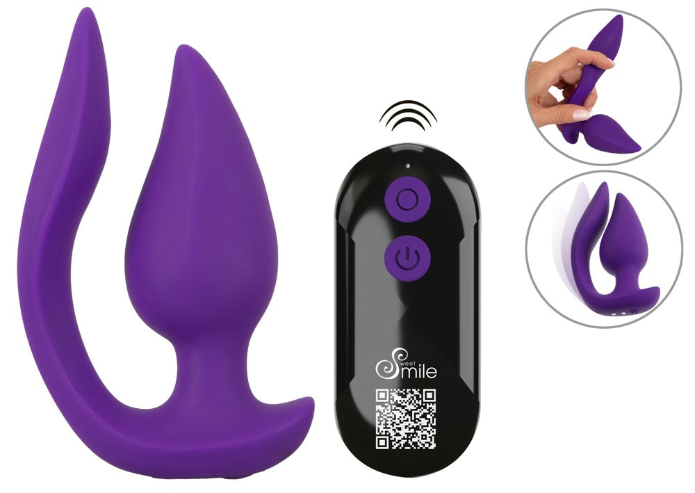 Butt plug 7 functions – remote control, purple | Sweet Smile