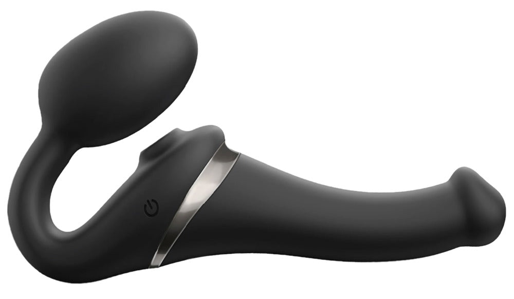Strap-on 3 funções – com controlo remoto, vibratório, preto