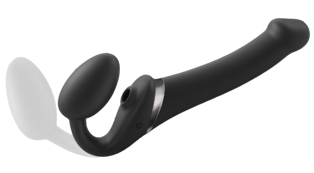 Strap-on 3 funções – com controlo remoto, vibratório, preto