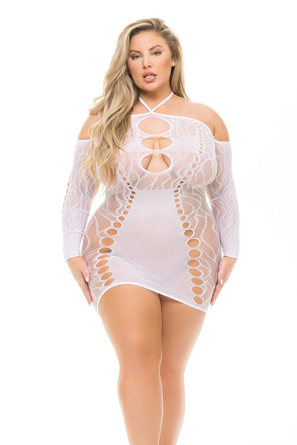 ROBE HAUT À BRETELLES IMPRIMÉ ANIMAL BLANCHE, GRANDE TAILLE