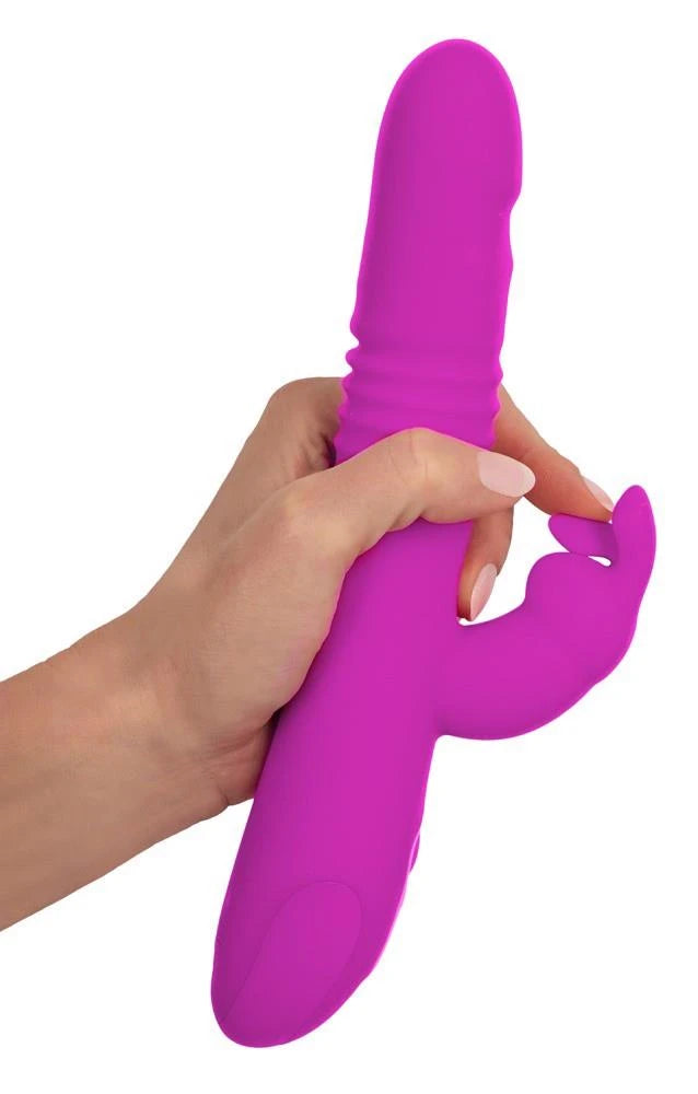 Rabbit vibrator Pearl 10 functions – rechargeable, thrusting, pink | Sweet Smile