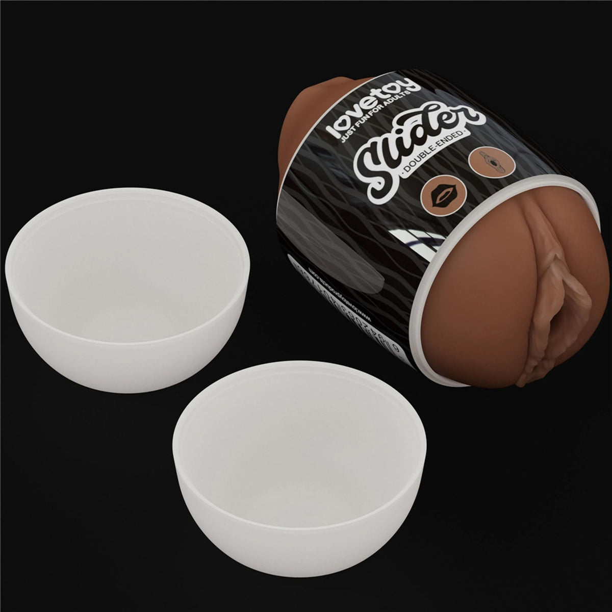 Masturbator Slider Ended 10.3 cm – vibrating, double, brown 10-LV350021 | Lovetoy