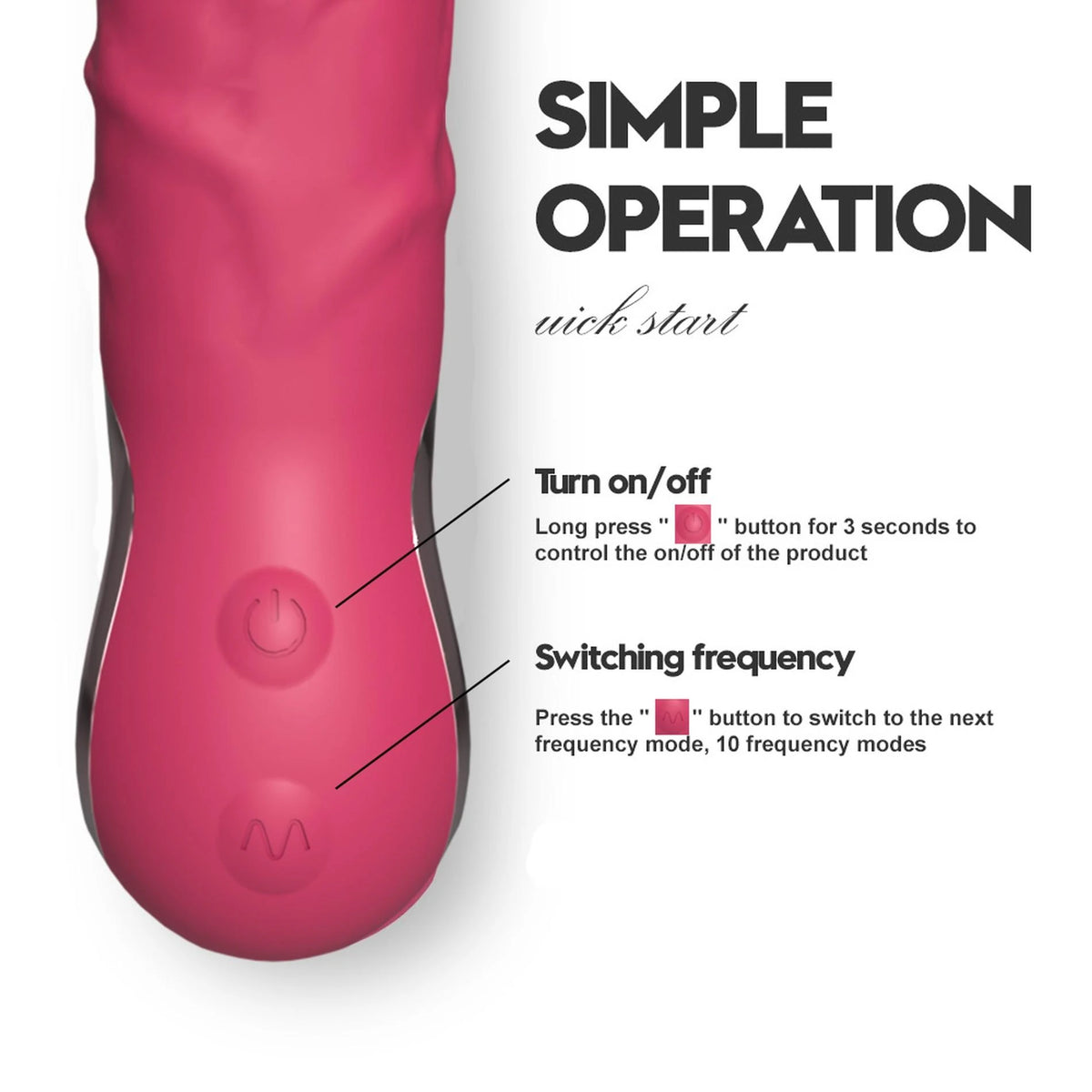 Vibrador realista 10 funciones – recargable, fucsia | Favorites