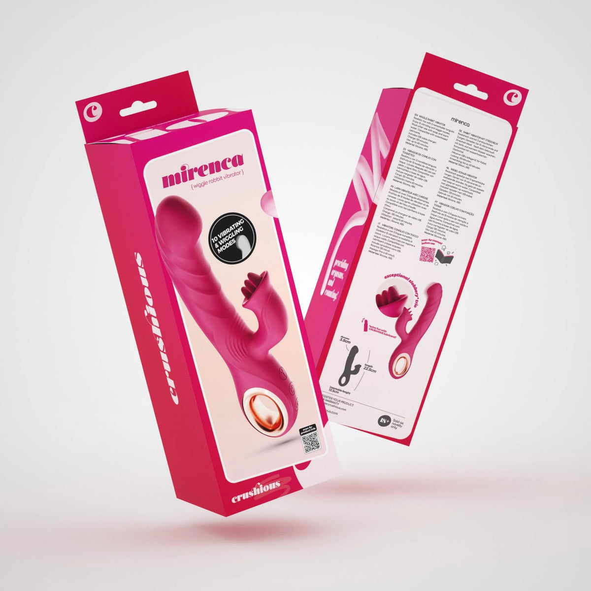 Vibromasseur rabbit Mirenca Wiggle 10 fonctions – rose | Crushious