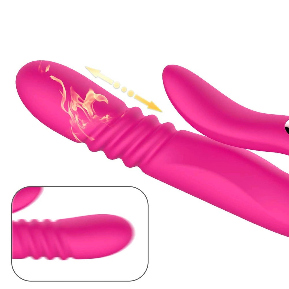 Vibromasseur rabbit Twirling Thruster 3 vitesses – rechargeable, chauffant, fuchsia | Favorites