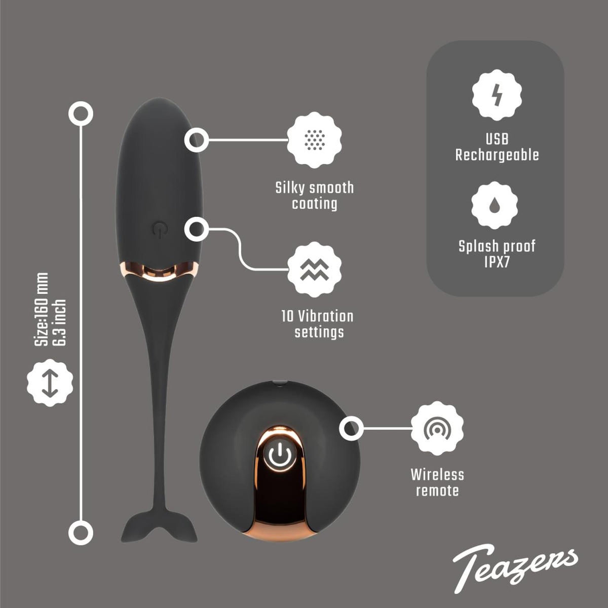 Ovo vibratório Luxurious – com controlo remoto, preto | Teazers