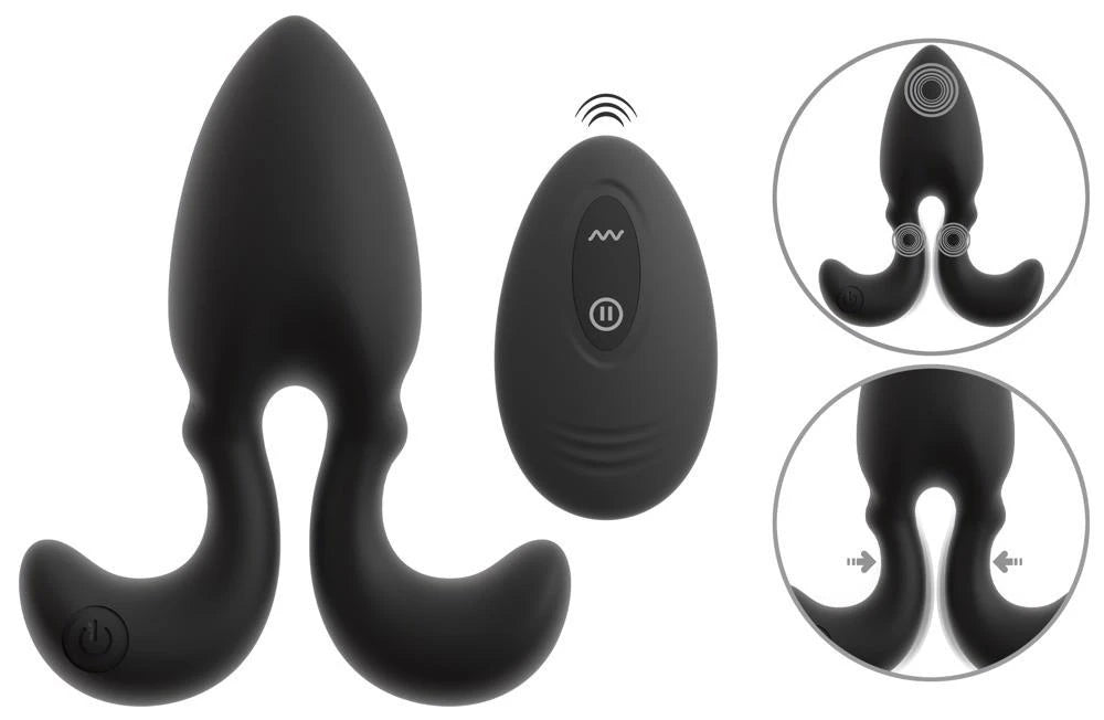 Plug anal Arms 10 funciones – vibrador, con mando a distancia, negro | ANOS