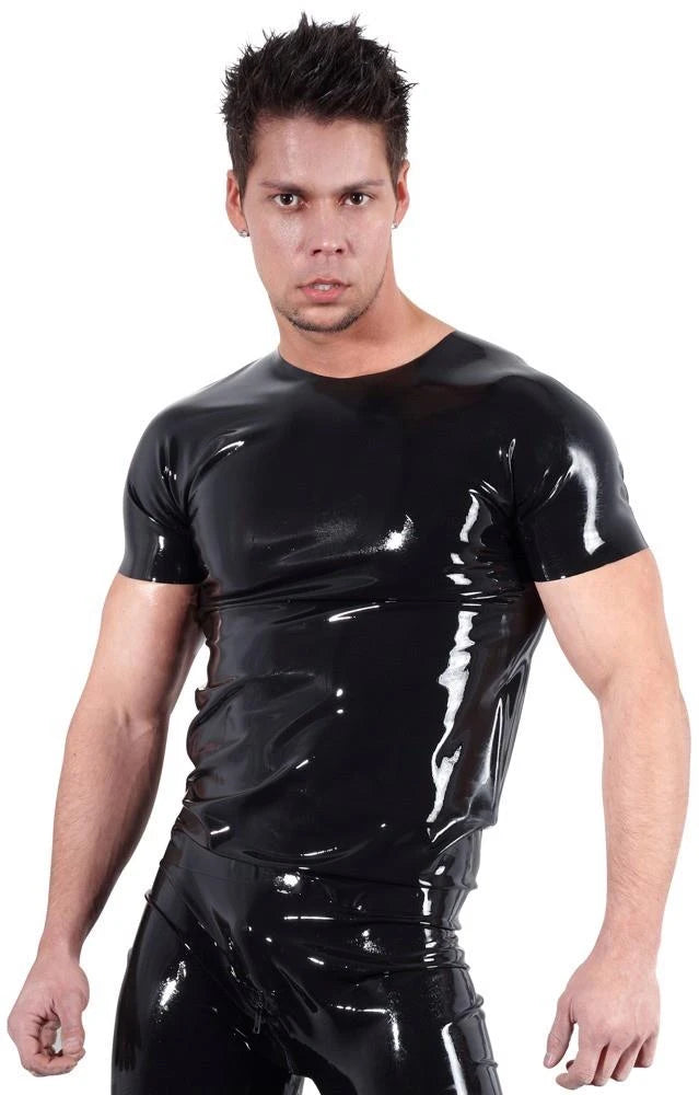 Men's shirt – latex, mini, black | Late X