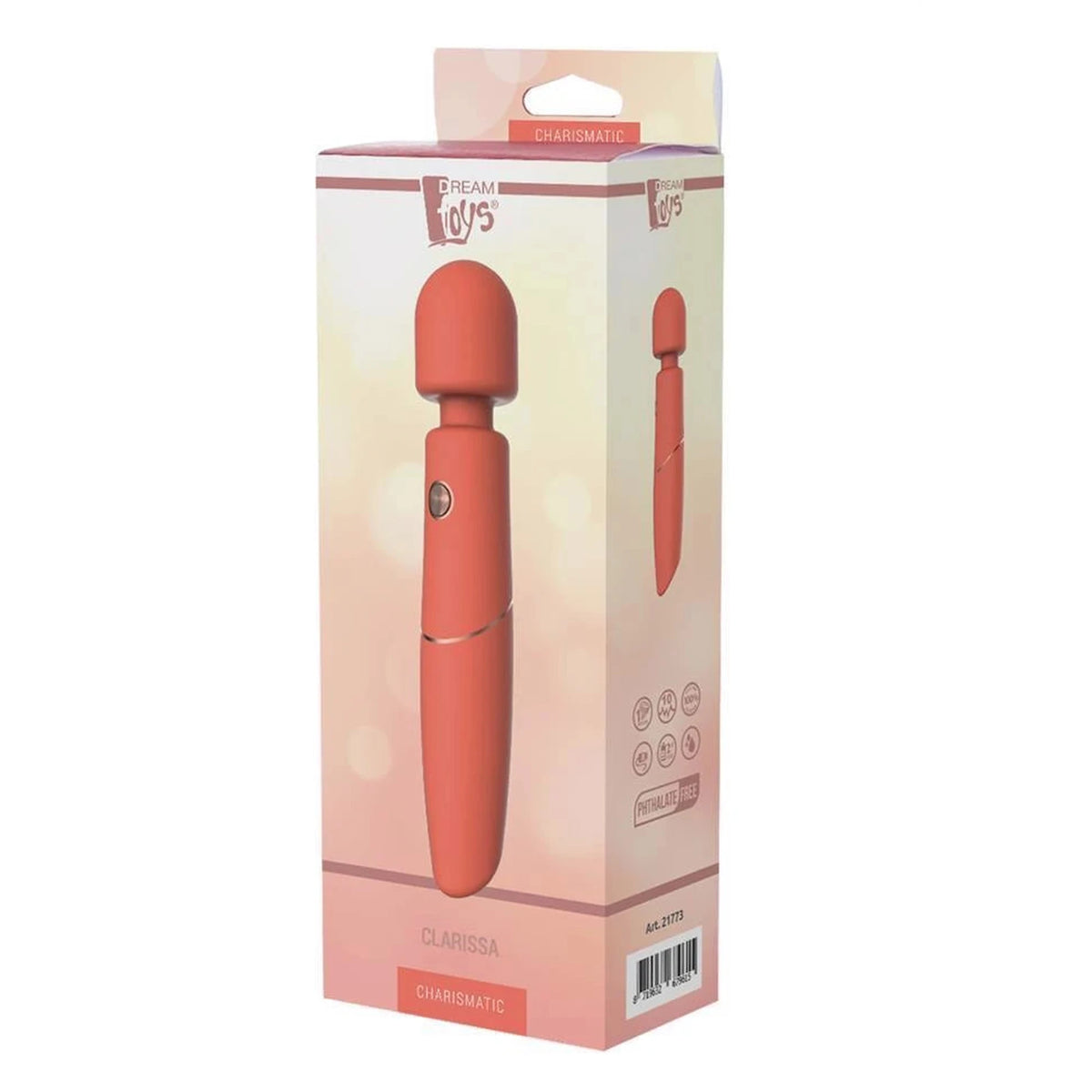 Wand masszírozó Charismatic Clarissa 3 sebesség – újratölthető, narancssárga | Dream Toys