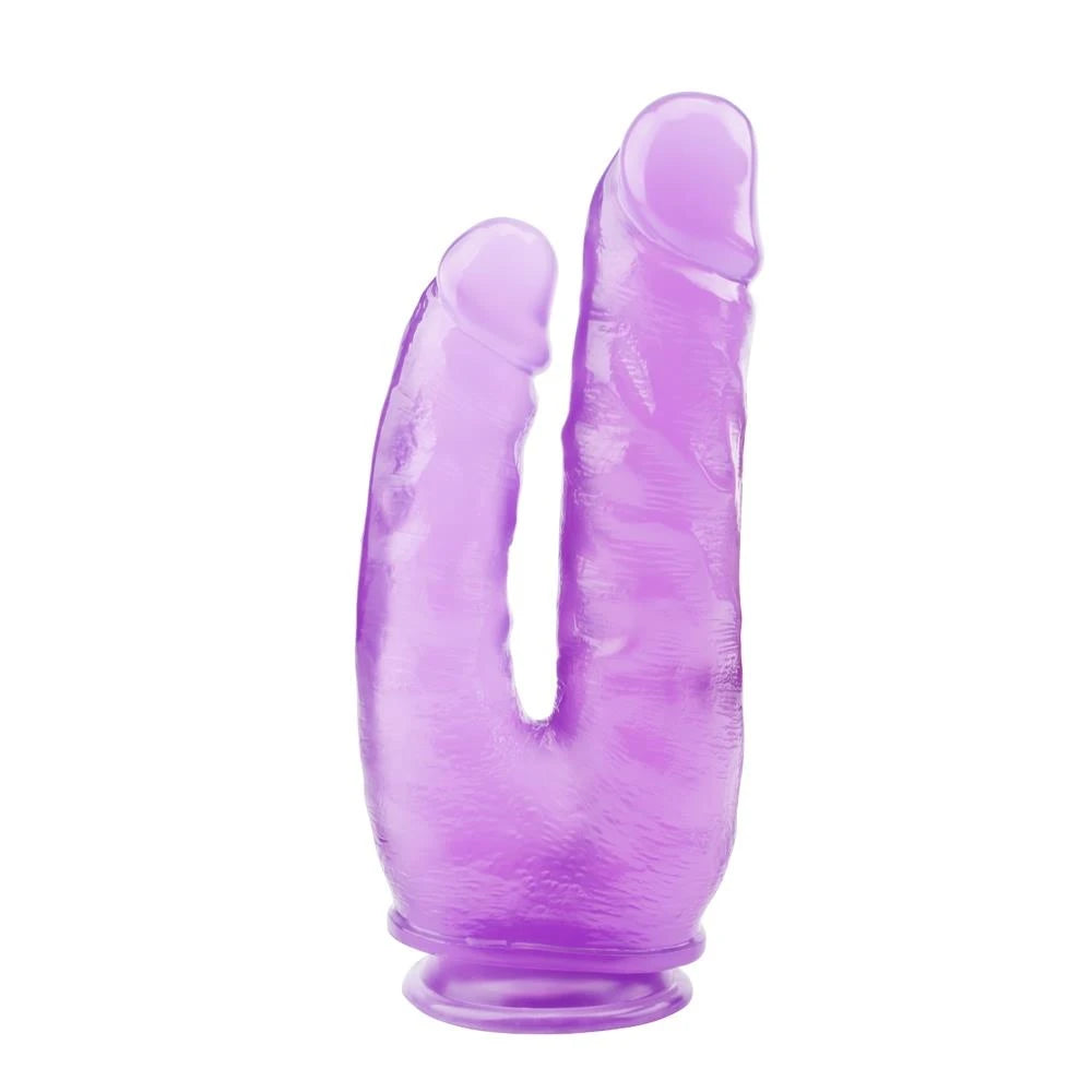 Dildó – tapadókorongos, dupla, lila | HI-Rubber