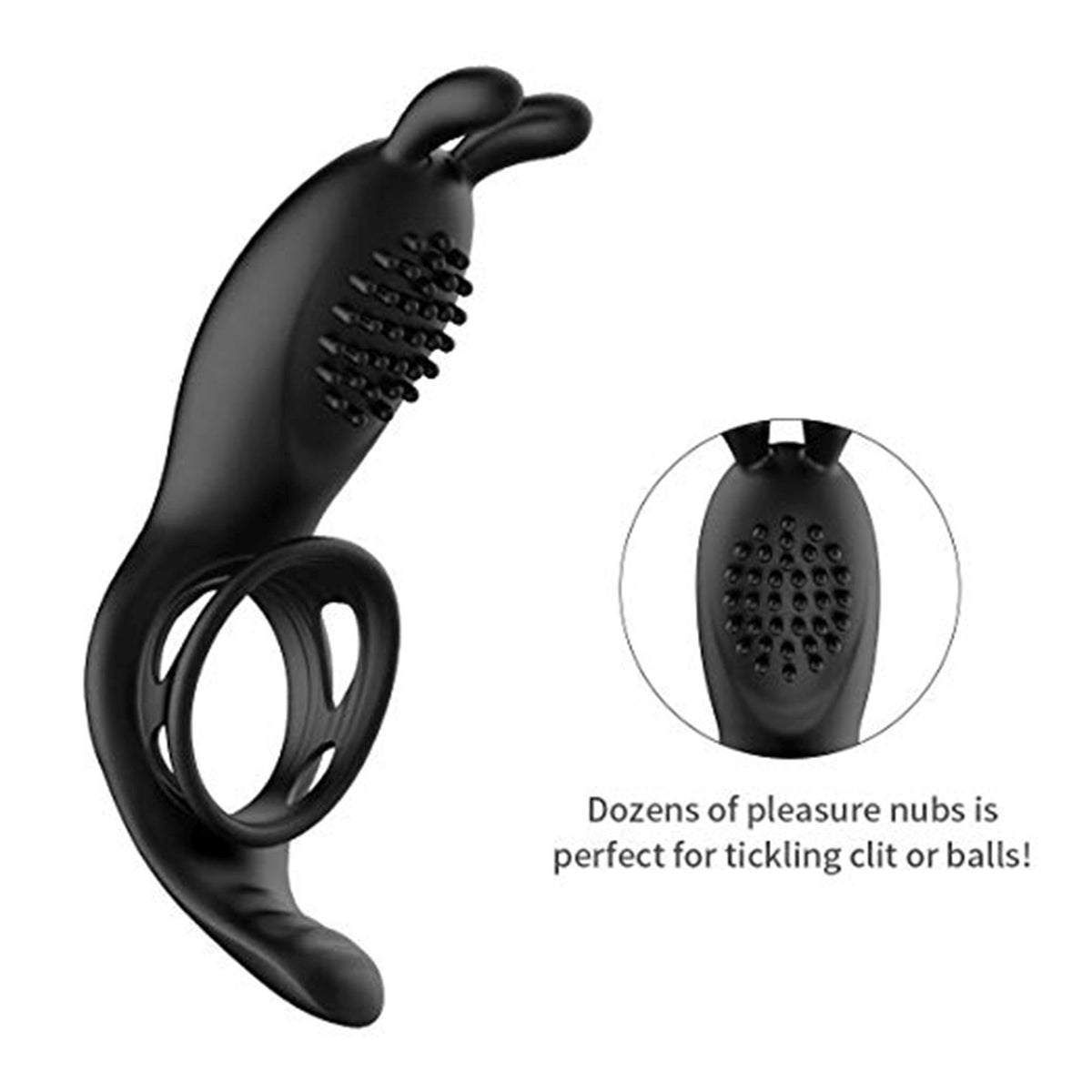 Anillo para el pene RabbitVibration 9 funciones – con mando a distancia, recargable, negro | Favorites