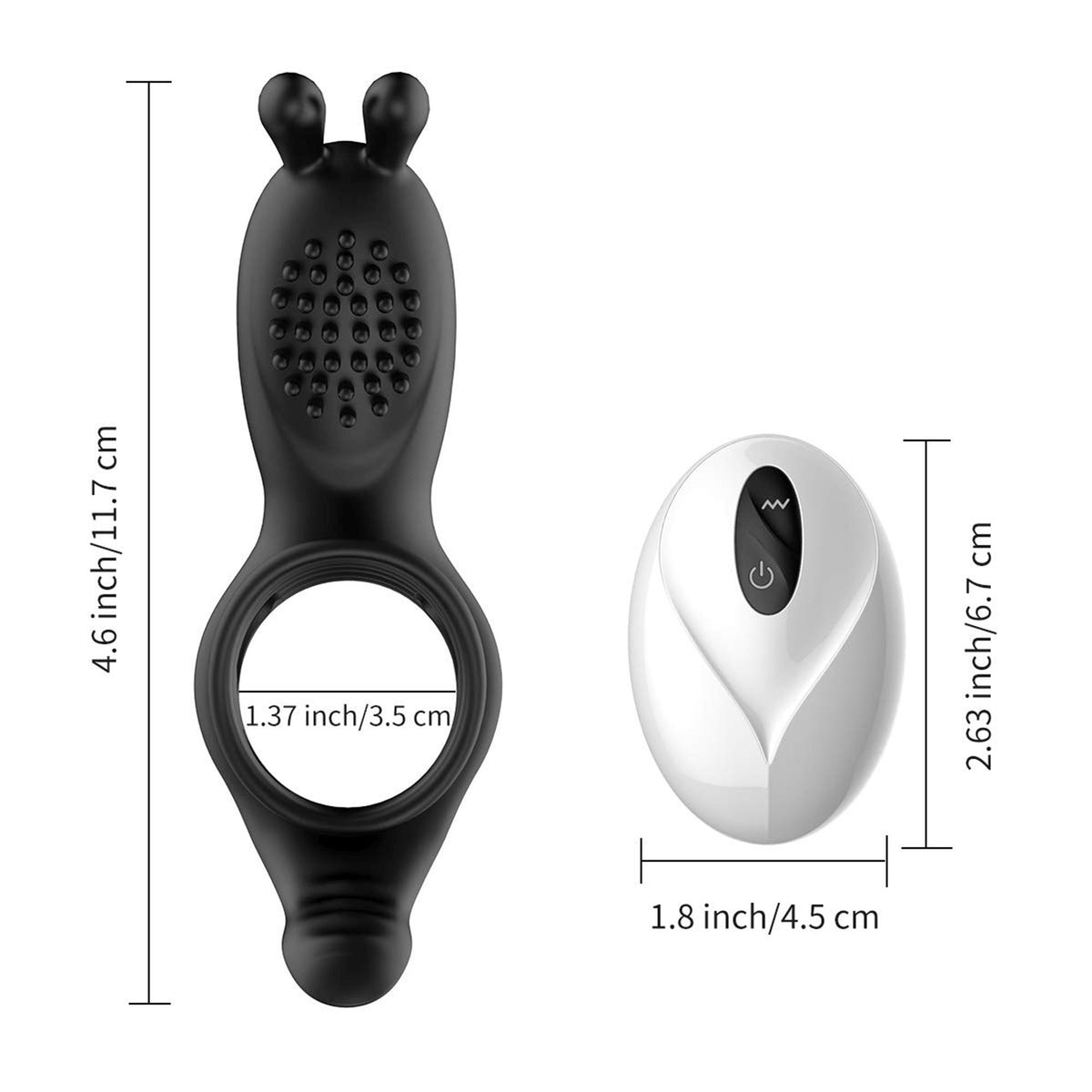 Anillo para el pene RabbitVibration 9 funciones – con mando a distancia, recargable, negro | Favorites