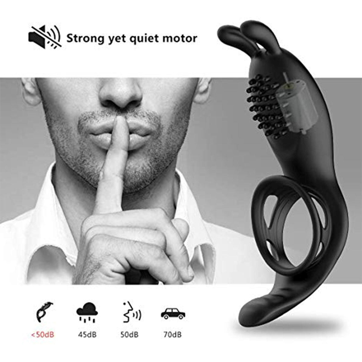 Anillo para el pene RabbitVibration 9 funciones – con mando a distancia, recargable, negro | Favorites