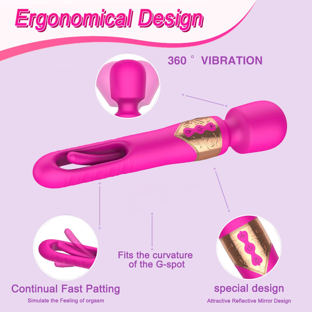 Massaggiatore wand Flicking av awands – ricaricabile, fucsia | Favorites