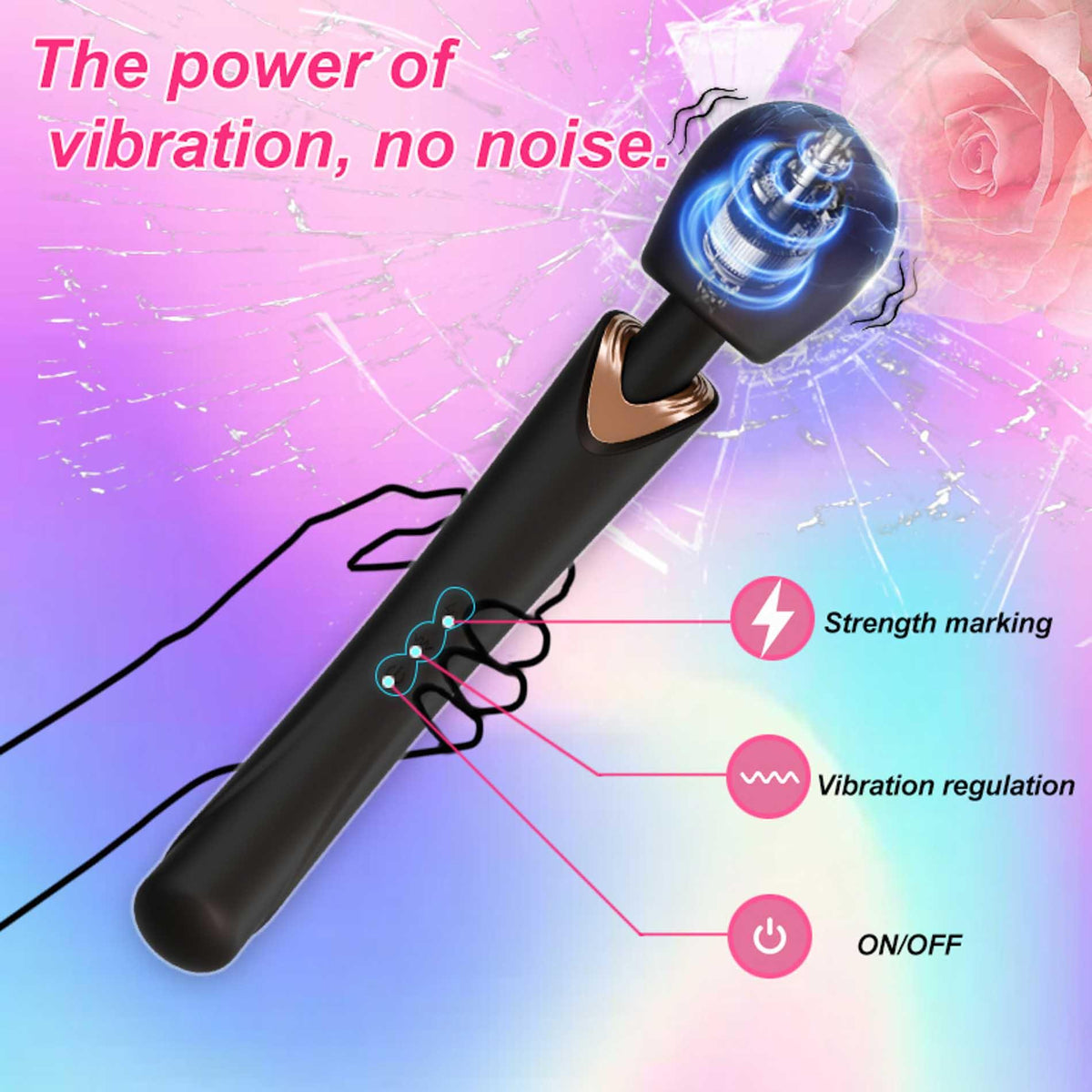 Masajeador wand Perfect – recargable, negro | Favorites
