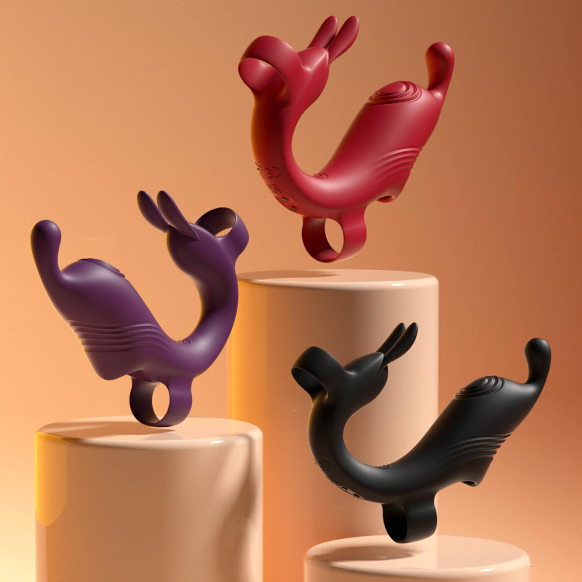 Vibrador de dedo 10 funciones – recargable, rojo | Favorites
