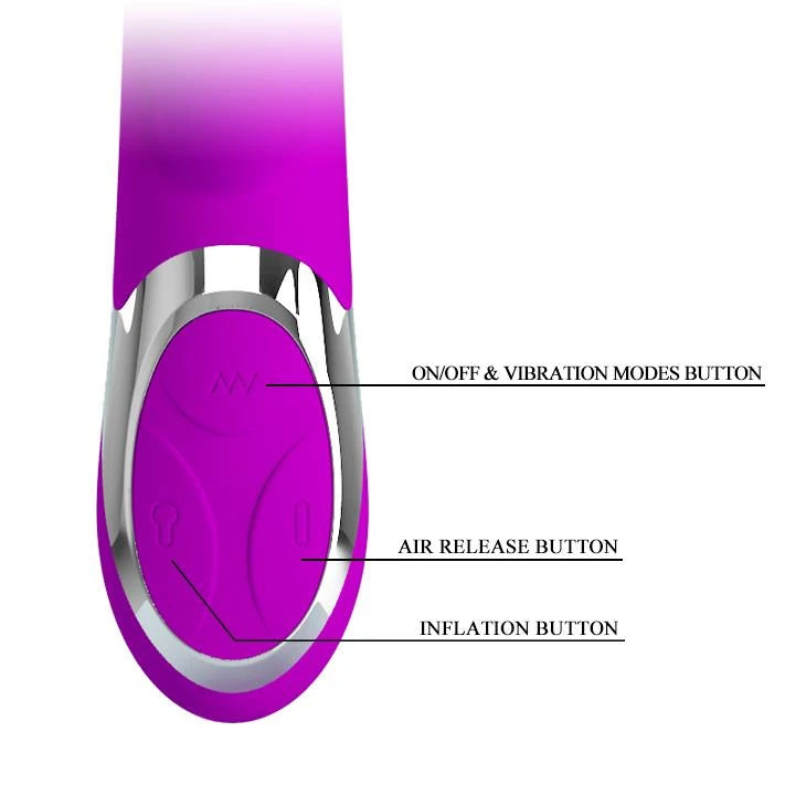 Rabbit-Vibrator Neil 12 Funktionen – wiederaufladbar, aufblasbar, lila | Pretty Love
