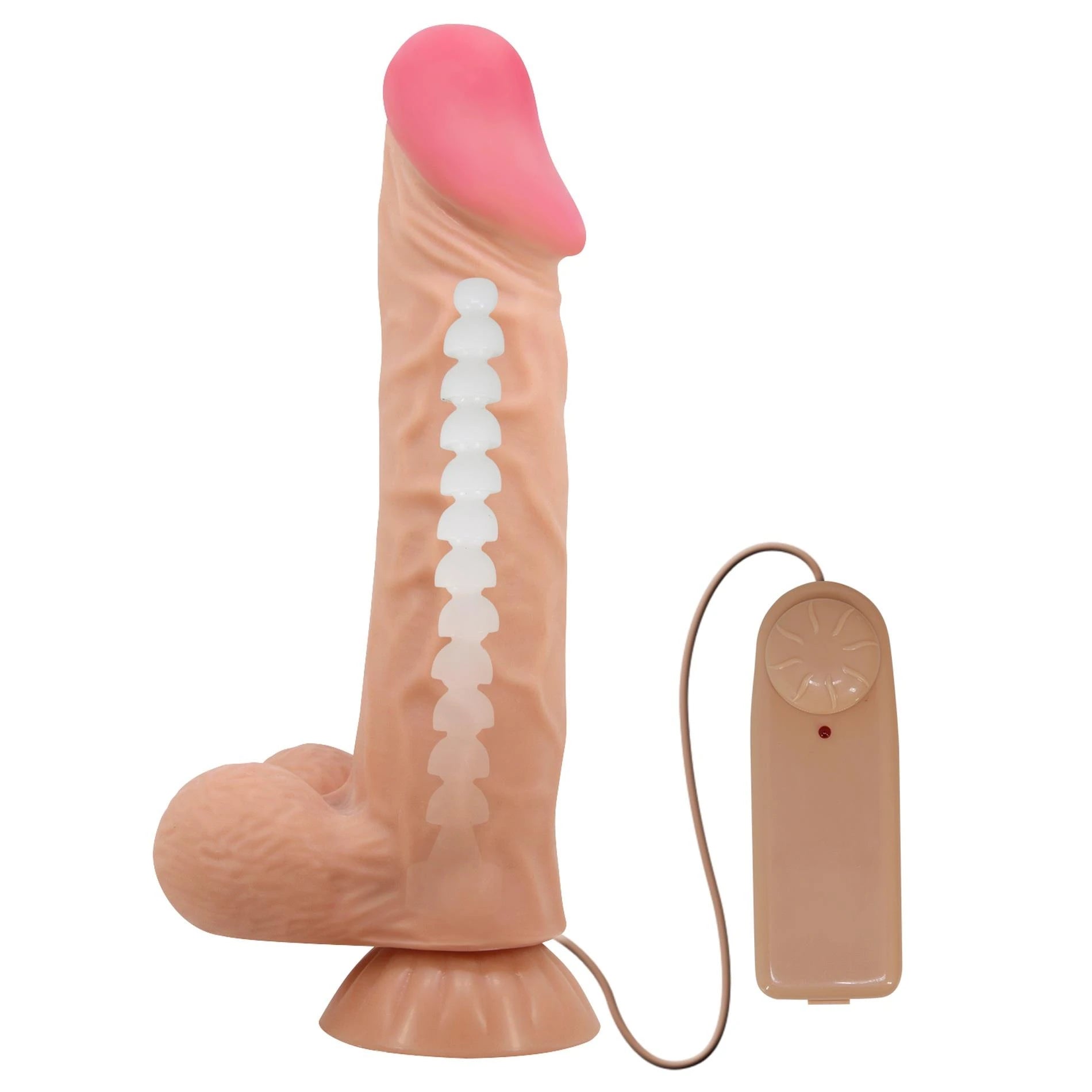 BAILE - Sliding Skin 9.4'' Flesh Vibration Bendable Suction base TPR ABS