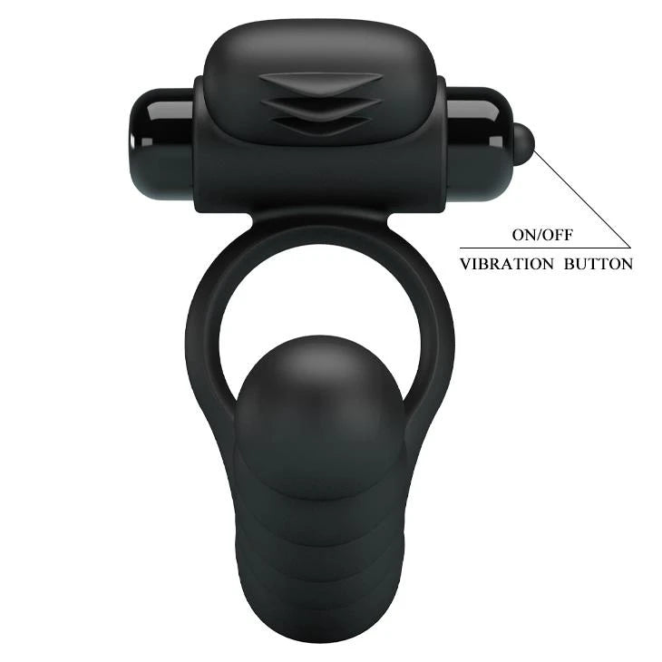 Anel peniano Hercules Sheath III 10 funções – vibratório, com aquecimento, preto | Pretty Love