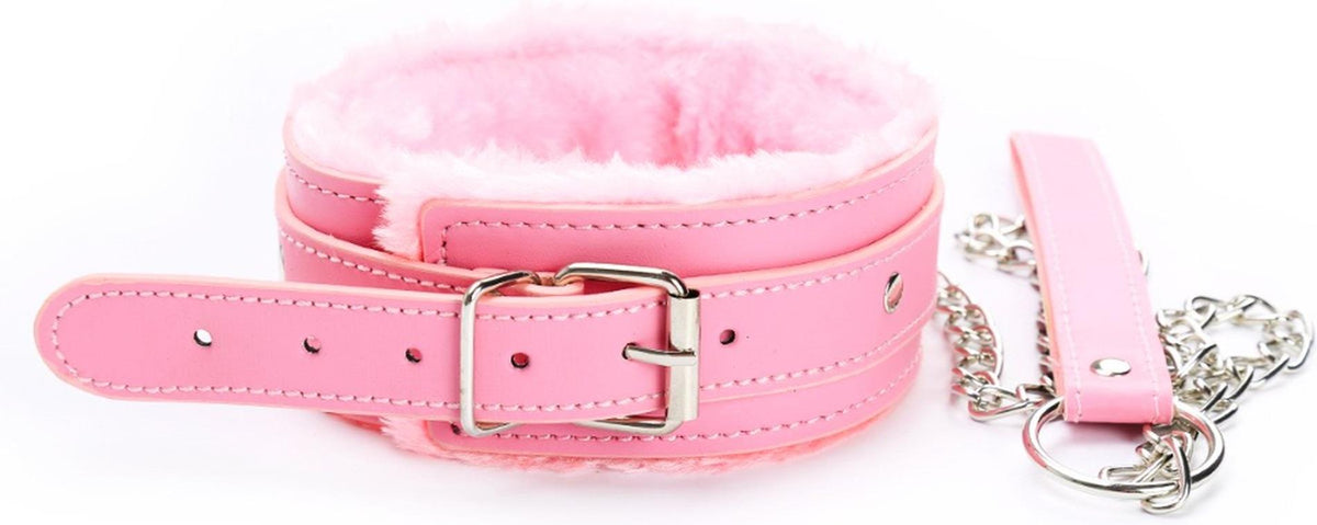 Costrizione bondage Collar with leash – rosa | Fetish Fever