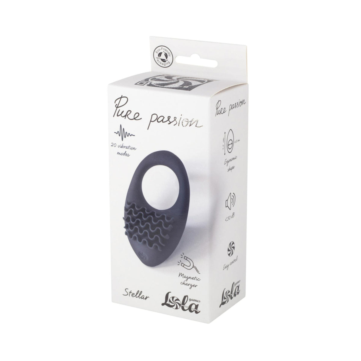Penisring Stellar 20 Funktionen – wiederaufladbar, vibrierend, schwarz | Pure Passion