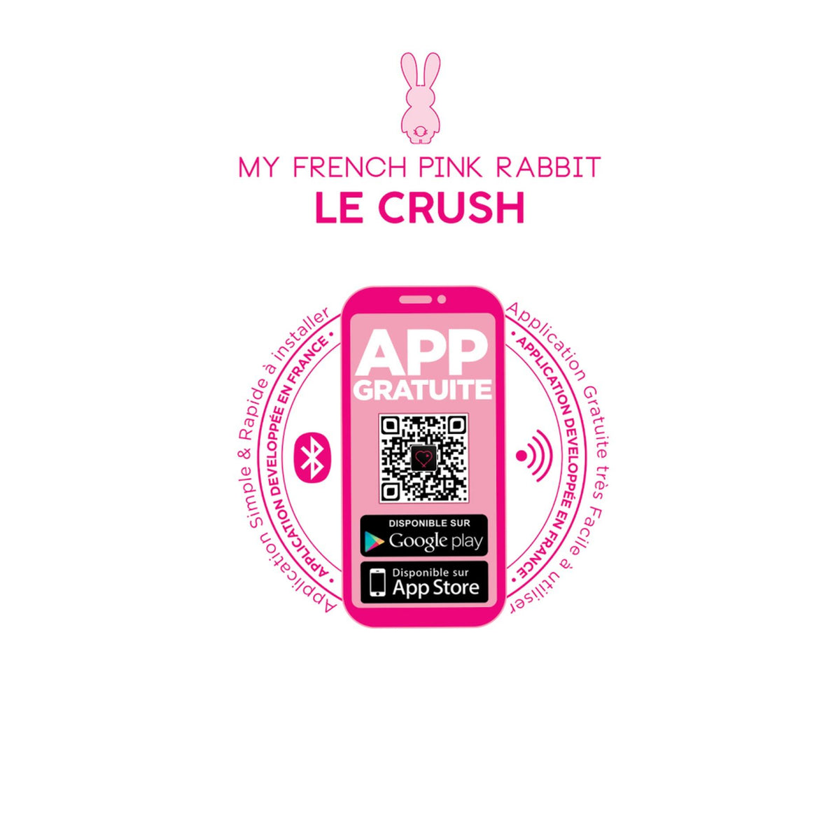 Ovo vibratório Crush Fushia controlled 10 funções – controlado por app, recarregável | Clara Morgane