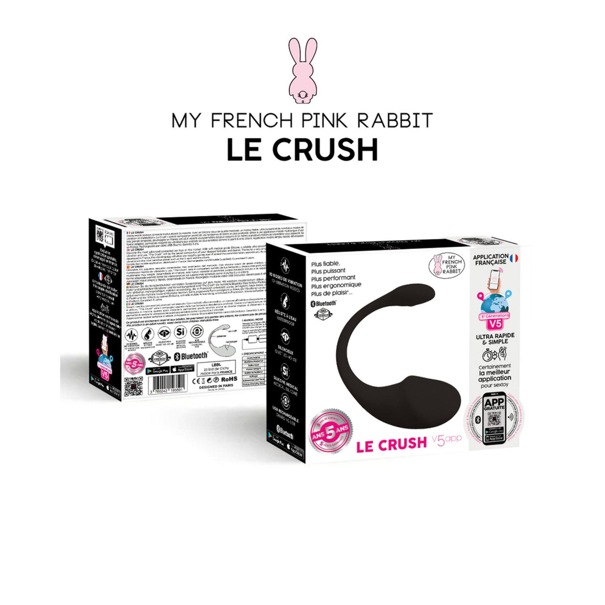 Ovo vibratório Crush controlled 10 funções – controlado por app, recarregável | Clara Morgane