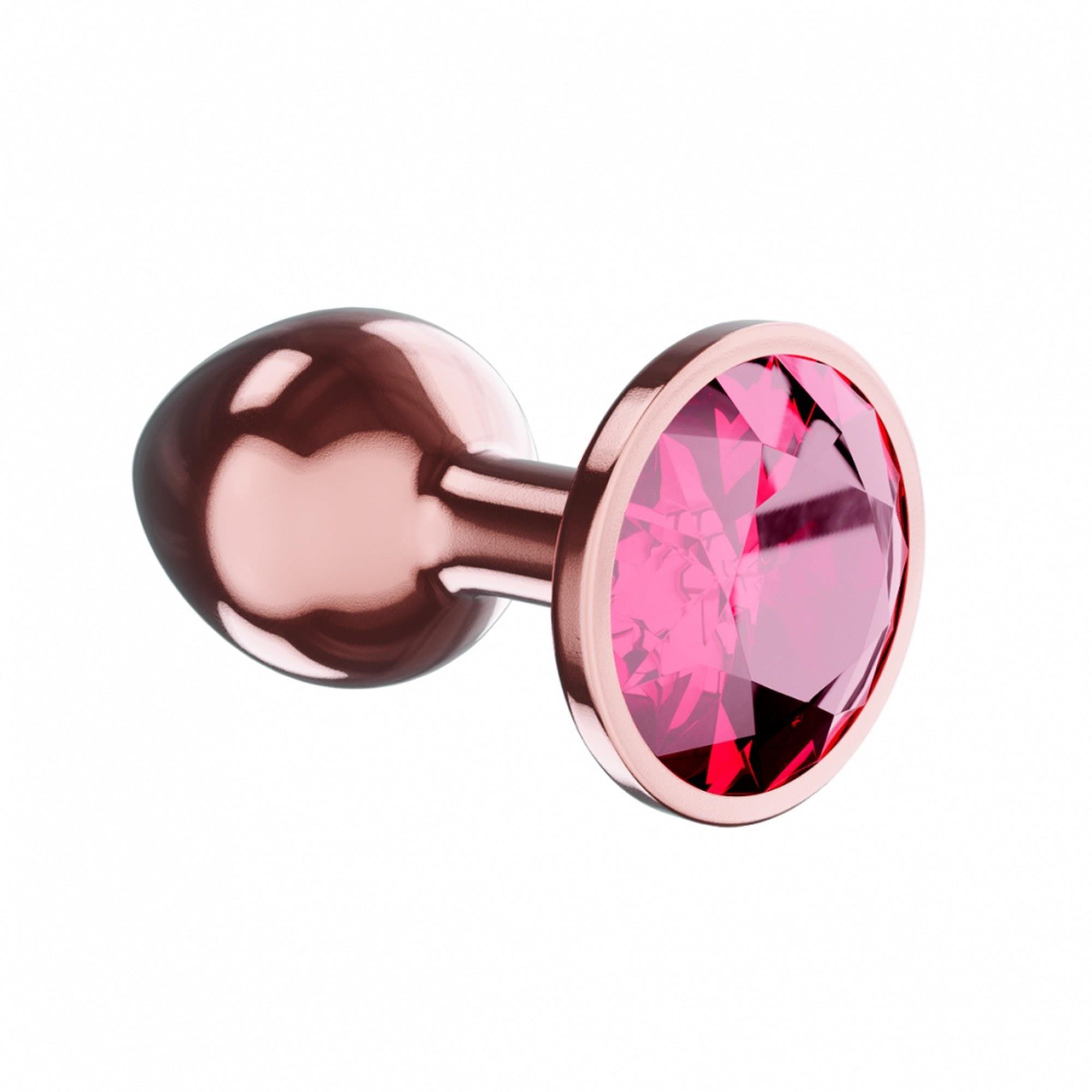 Plug-Bouchon anal Diamant Rubis Brillant L Or rose