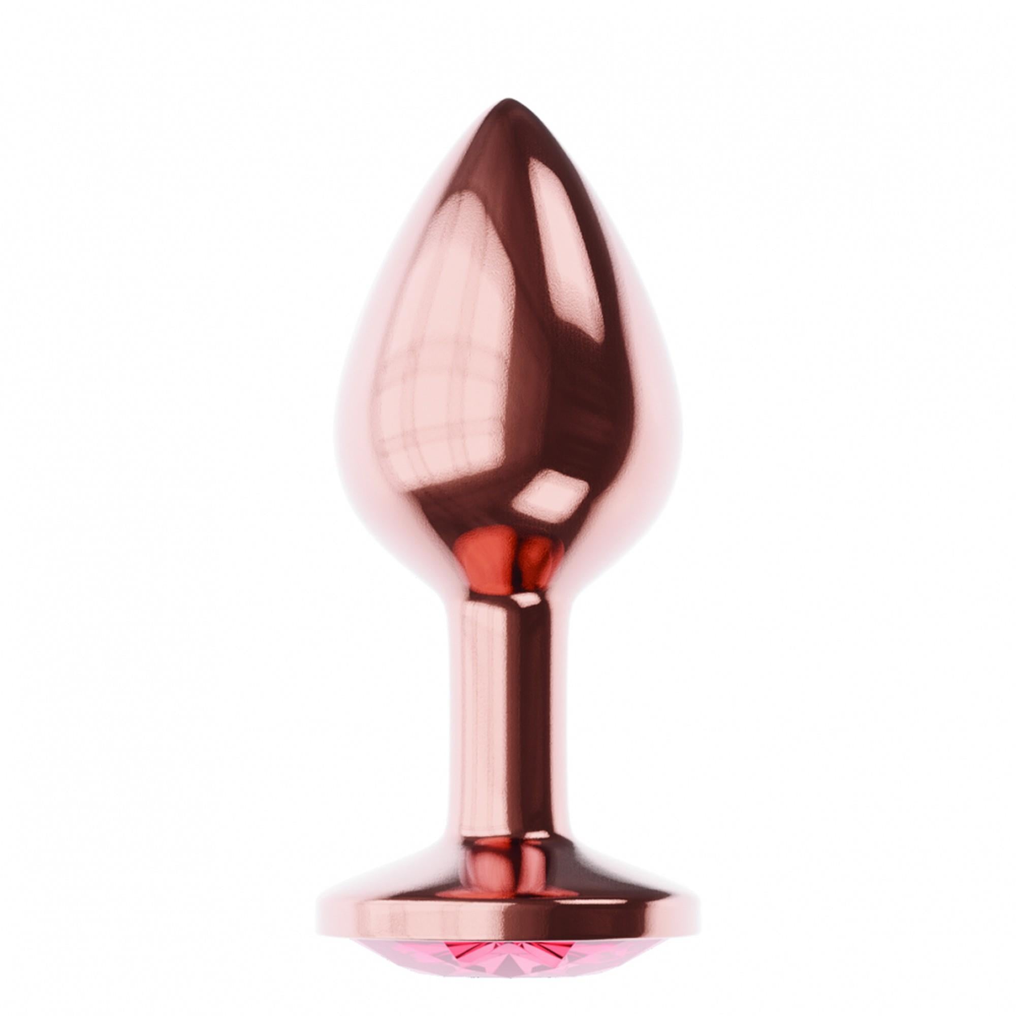 Plug-Bouchon anal Diamant Rubis Brillant L Or rose