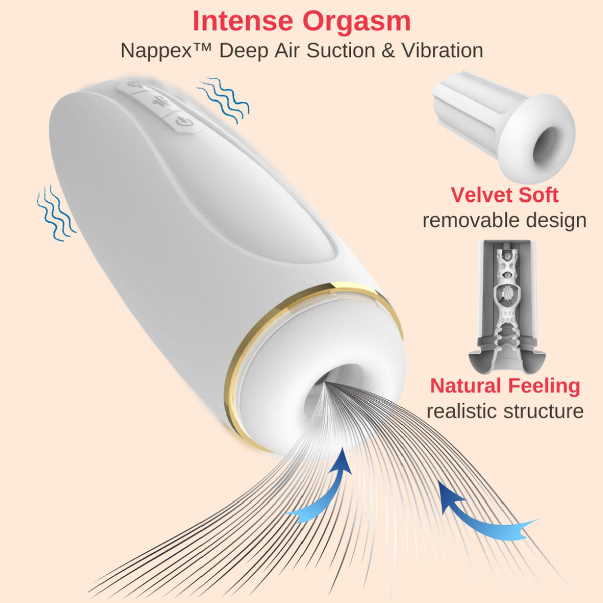 Masturbator Mastubators 10 Languages – rechargeable, white | Nappex