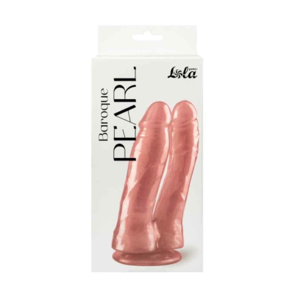 Consolador escent Baroque – con ventosa, doble, rosa | Pearl