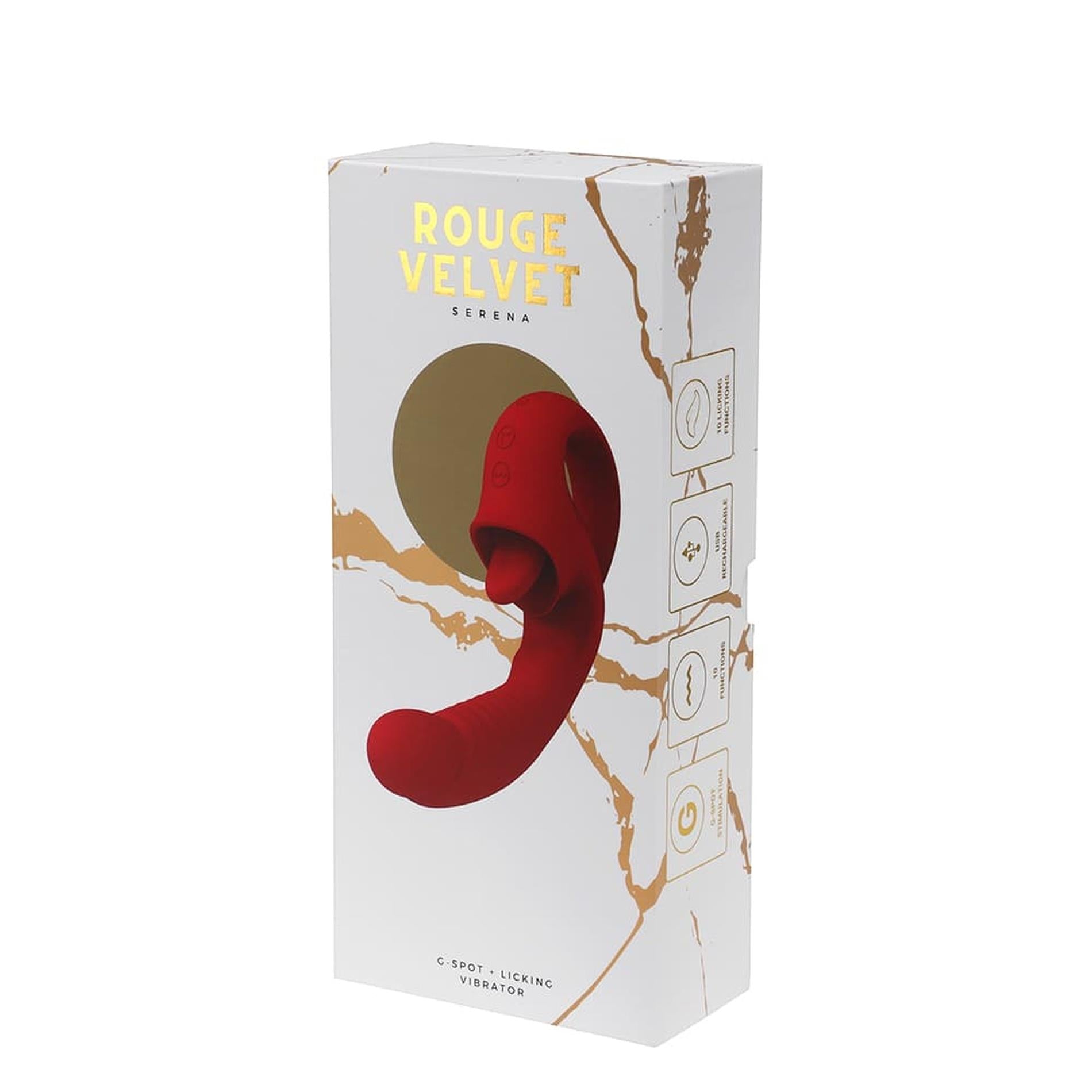Rouge Velvet - Mini Vibromasseur Point G + Léchage