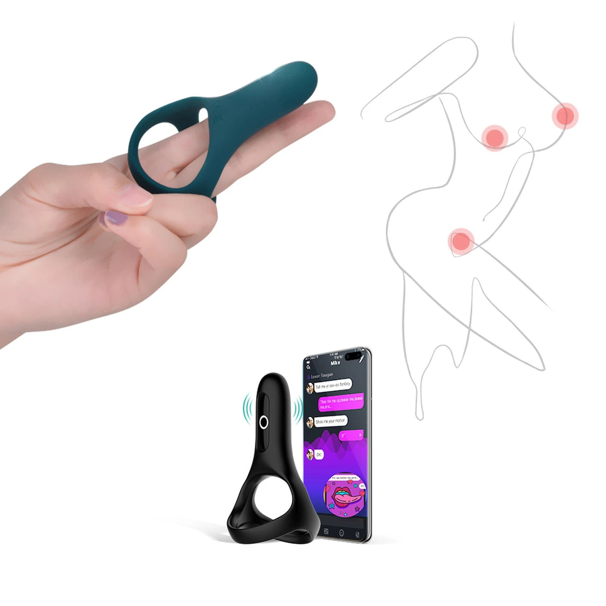Penisring Rise Smart Wearable – App-gesteuert, wiederaufladbar, grün | Magic Motion