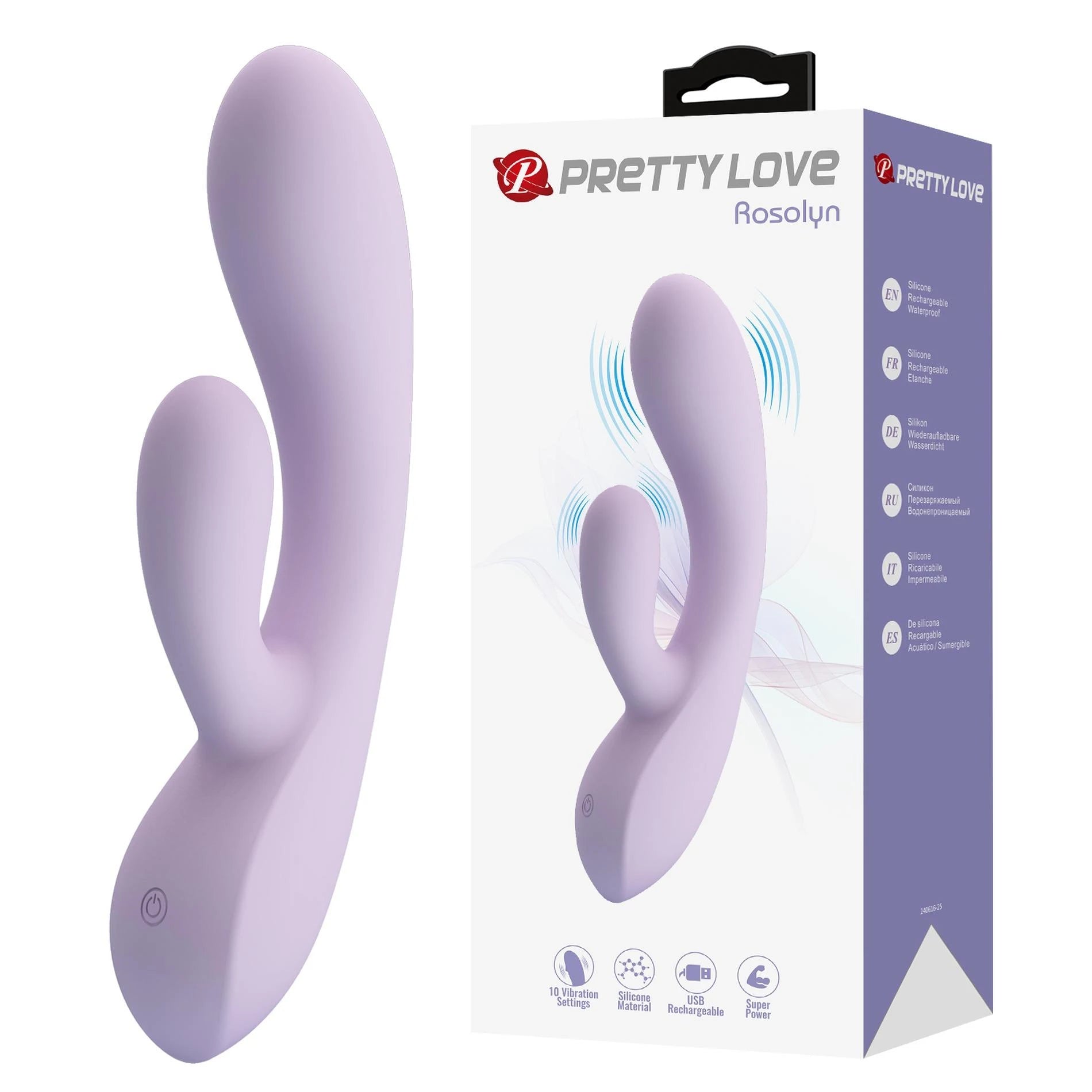 ROSOLYN, 10 fonctions de vibration, rechargeable par USB, Silicone