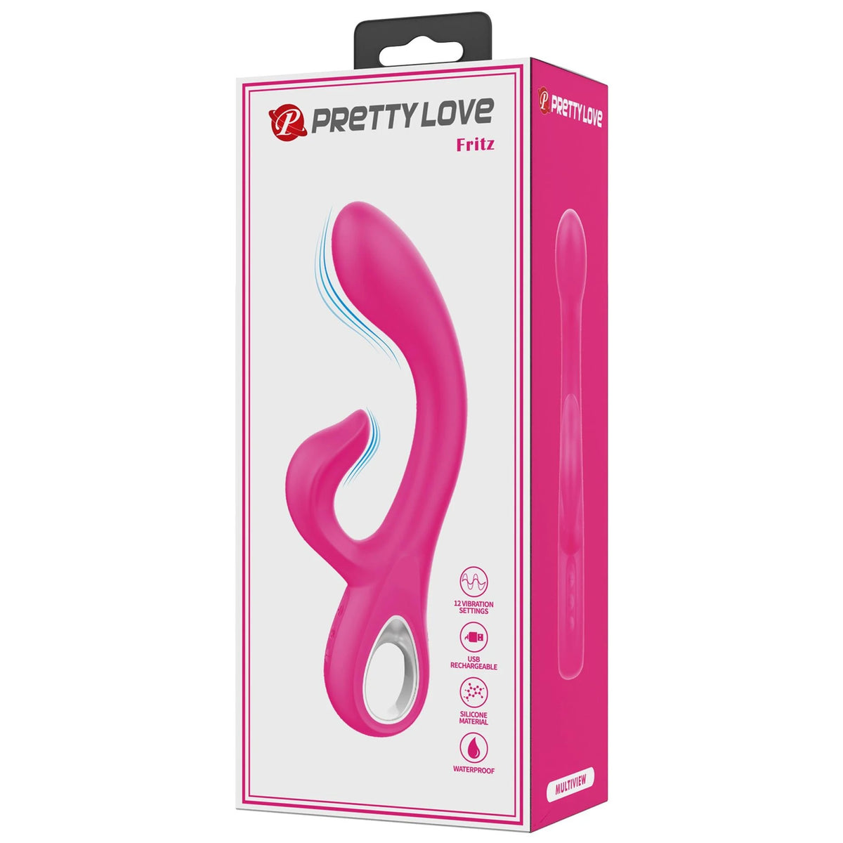 Vibromasseur rabbit Fritz 12 fonctions – fuchsia | Pretty Love