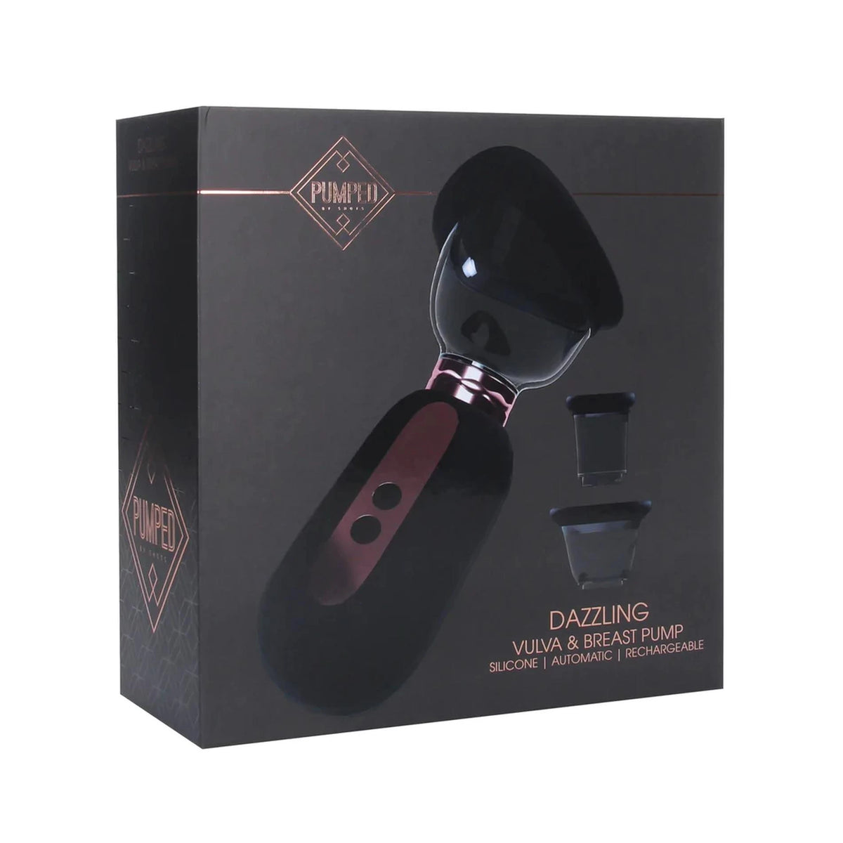 Pompa per il pene Dazzling Vulva – ricaricabile, nera | Pumped