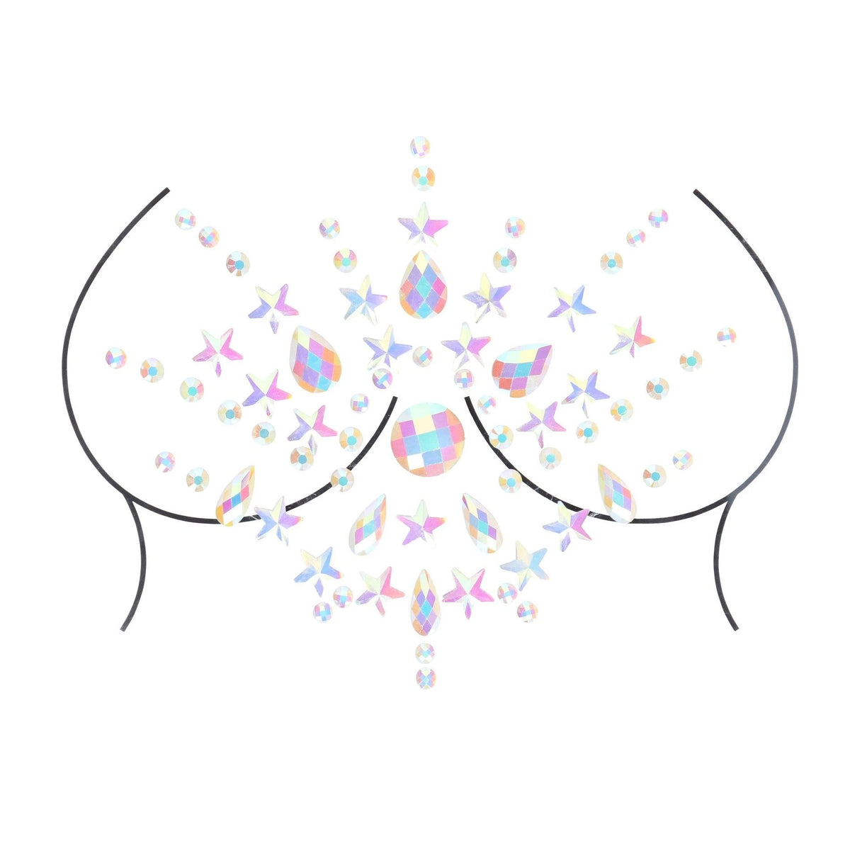 Body Stickers Chest – avec bijou, multicolore OU856GLO | Ouch!