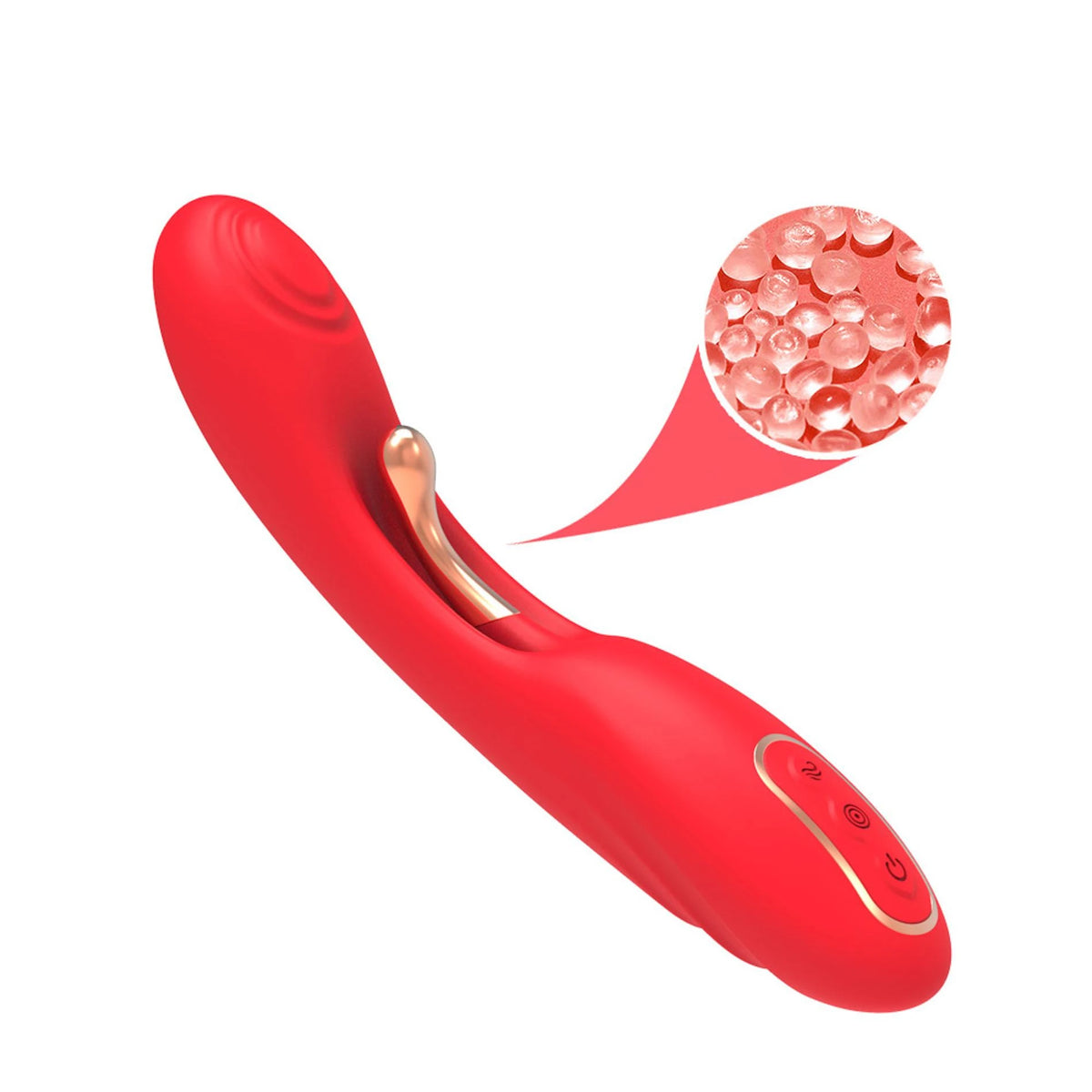 Vibratore rabbit Fishhook point 9 funzioni – ricaricabile, doppio, rosso | Favorites
