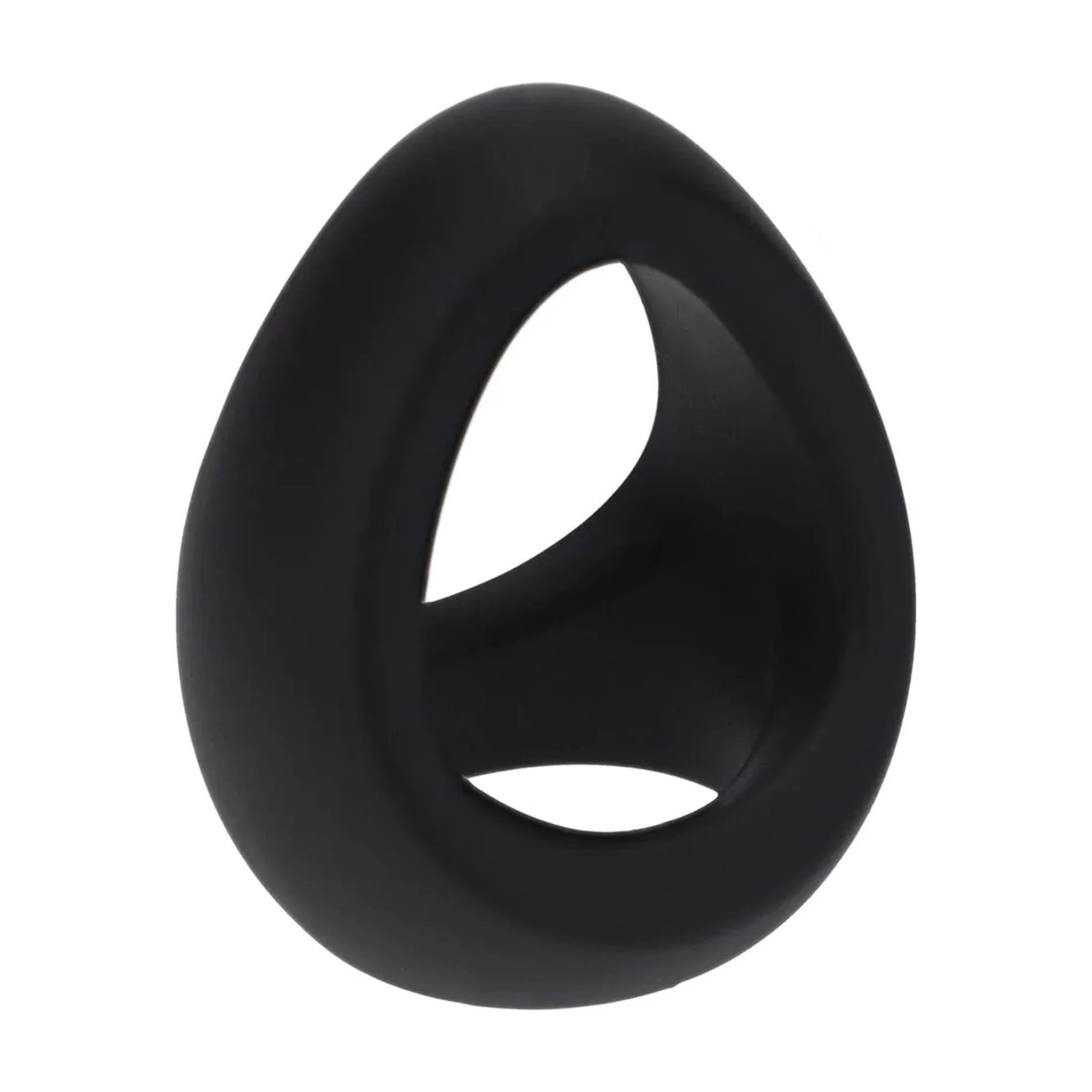 Anneau pénien Tri O souple en silicone - Noir
