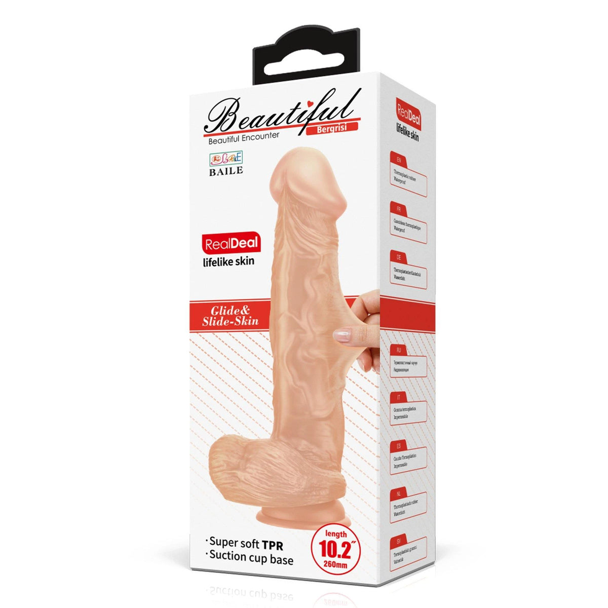 Dildo realistico Bergrisi 10.2″″ – con ventosa, vibrante | Baile