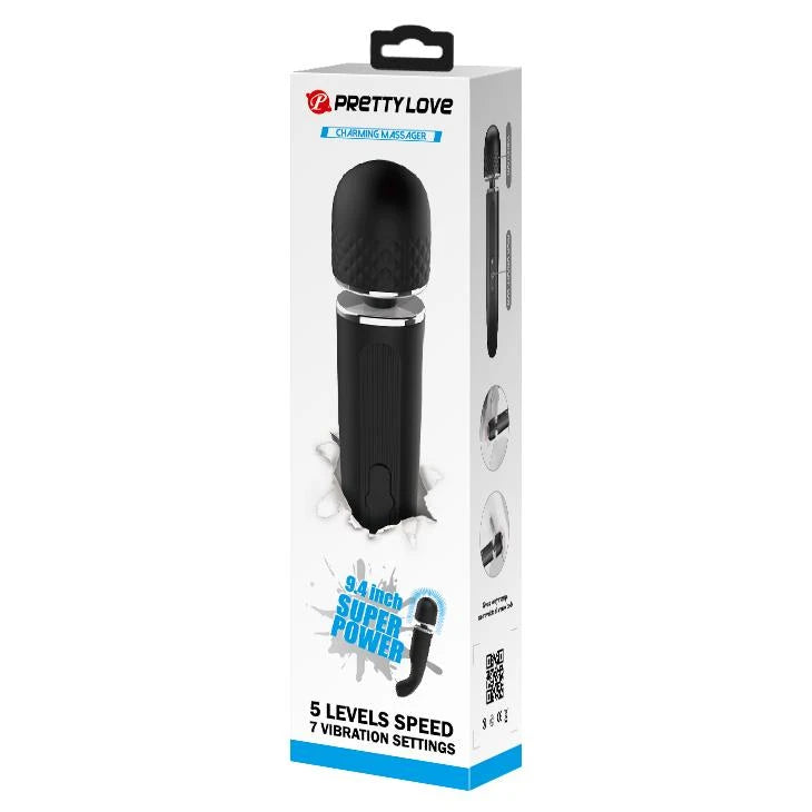 Masseur wand 7 fonctions – rechargeable, noir BI-014848 | Pretty Love