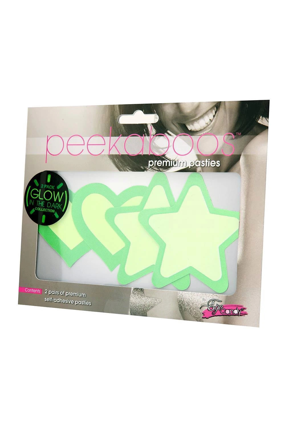 Capo fetish Pasties Hearts AND Stars – fosforescente, verde | Peekaboo