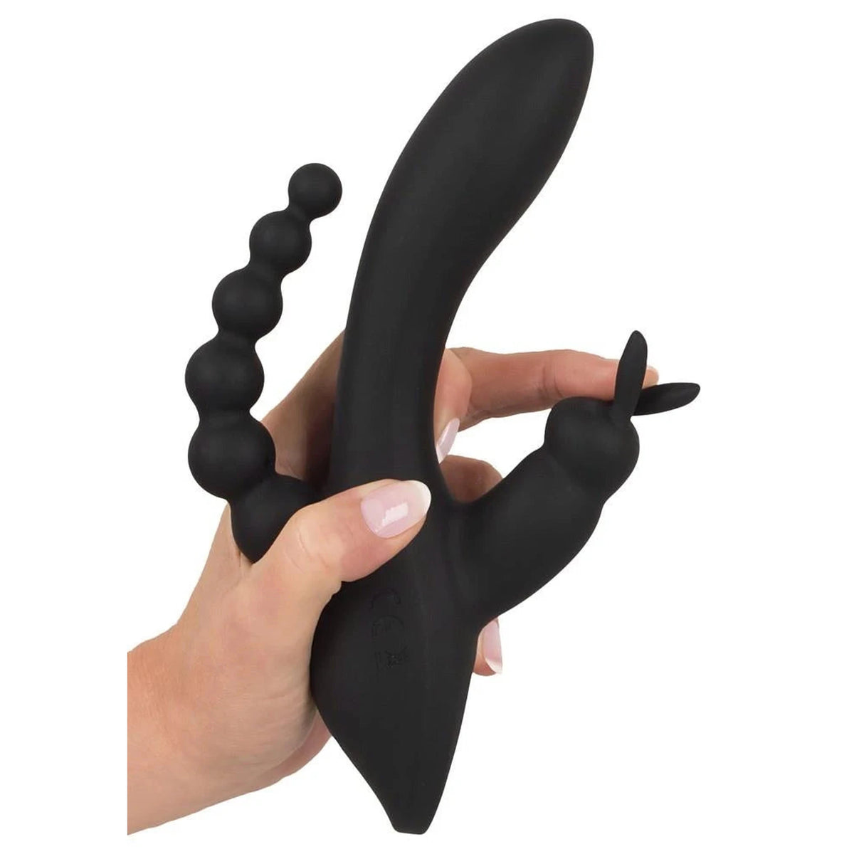 Vibrador punto G Triple 7 funciones – recargable, doble, negro | Sweet Smile
